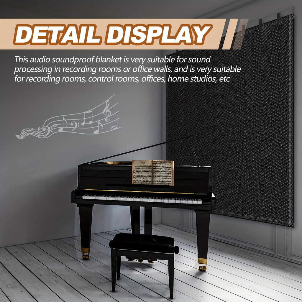 2pcs Sound Dampening Blanket Soundproof Blanket Grommeted Sound Dampening Blanket Studio Sound Absorption Sheet Light Blocker, Insulated Blanket, General Indoor Or Outdoor Use (72 X 78 Inches)