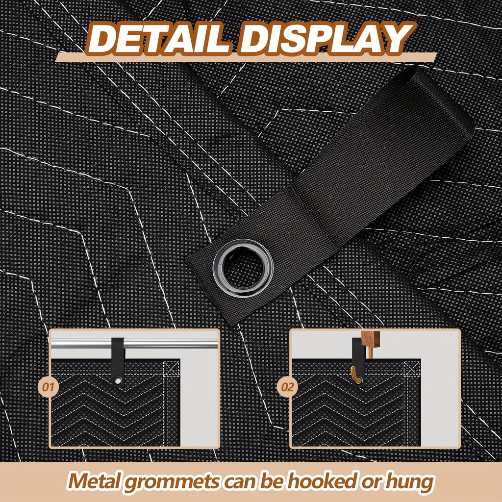 2pcs Sound Dampening Blanket Soundproof Blanket Grommeted Sound Dampening Blanket Studio Sound Absorption Sheet Light Blocker, Insulated Blanket, General Indoor Or Outdoor Use (72 X 78 Inches)