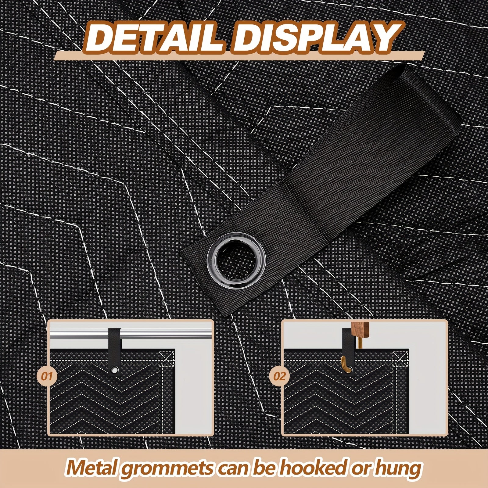 2pcs Sound Dampening Blanket Soundproof Blanket Grommeted Sound Dampening Blanket Studio Sound Absorption Sheet Light Blocker, Insulated Blanket, General Indoor Or Outdoor Use (72 X 78 Inches)