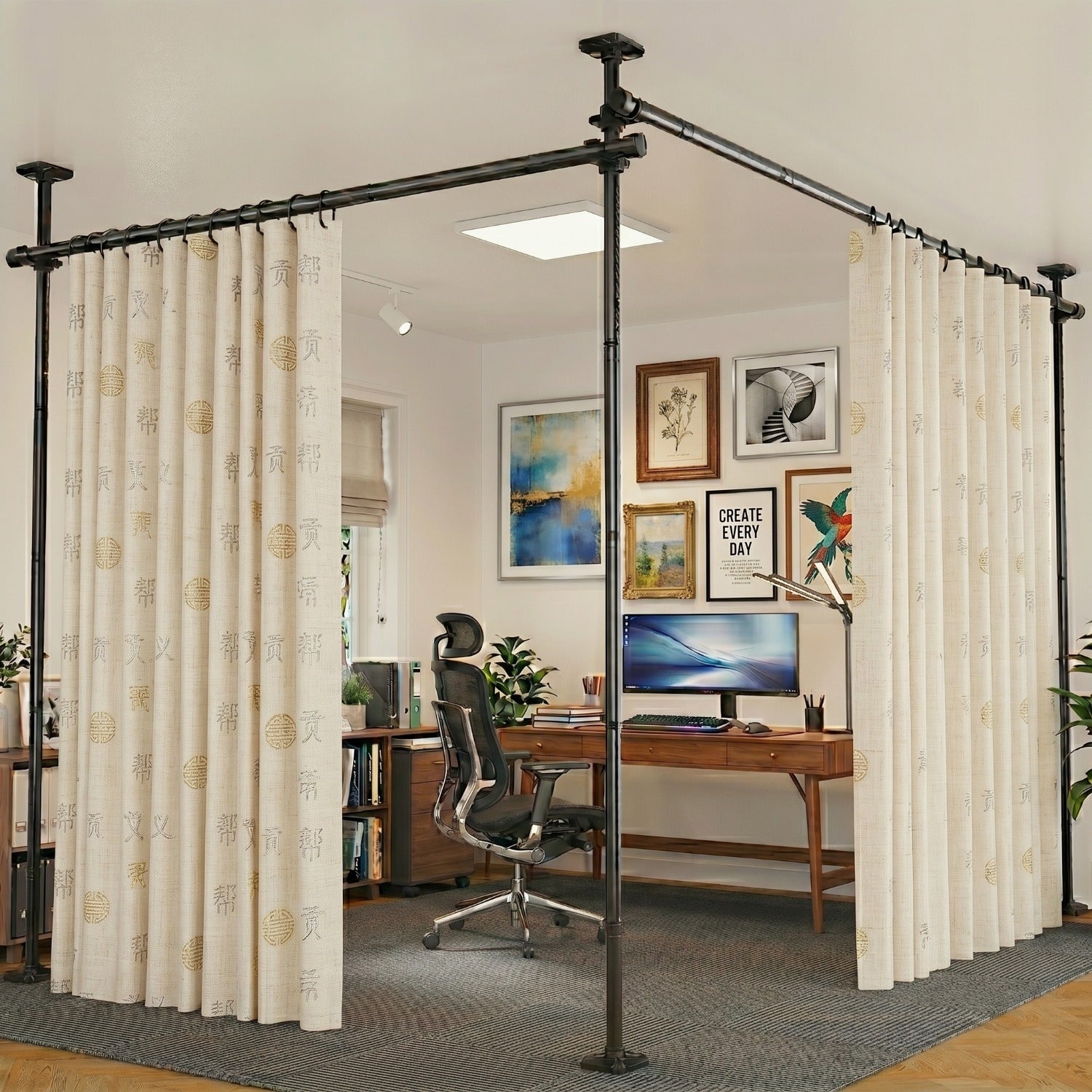 High-Quality Space Partitioning Divider for Home Office - Premium Office Furniture Accessory for Effective Workspace Organization | Superior Panel Separator for Office Supplies and Furniture Lighting