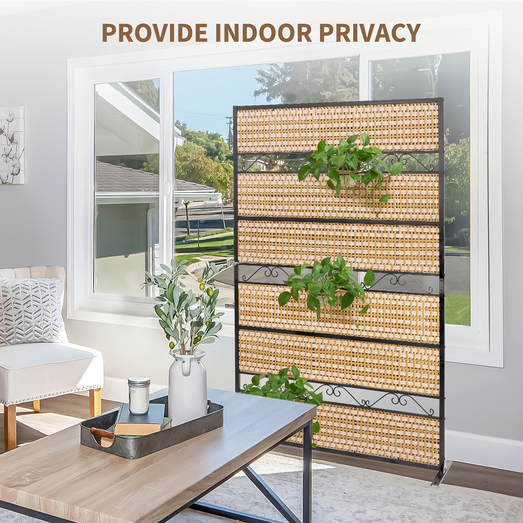 A Dual-Purpose Room Divider That Can Be Detached And Folded, Serving As Both a Panel Divider And a Folding Screen