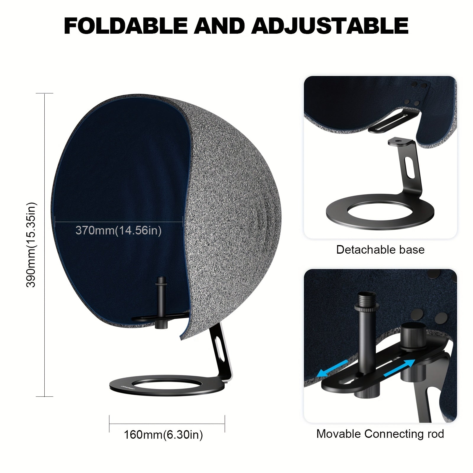 Microphone Soundproof Cover, Aokeo 2026 Professional Recording Studio Equipment, 360 Degree Music Studio Microphone Soundproof Cotton, Suitable for Various Recording Microphones Such As Gaming, Singing, Live Streaming, Etc