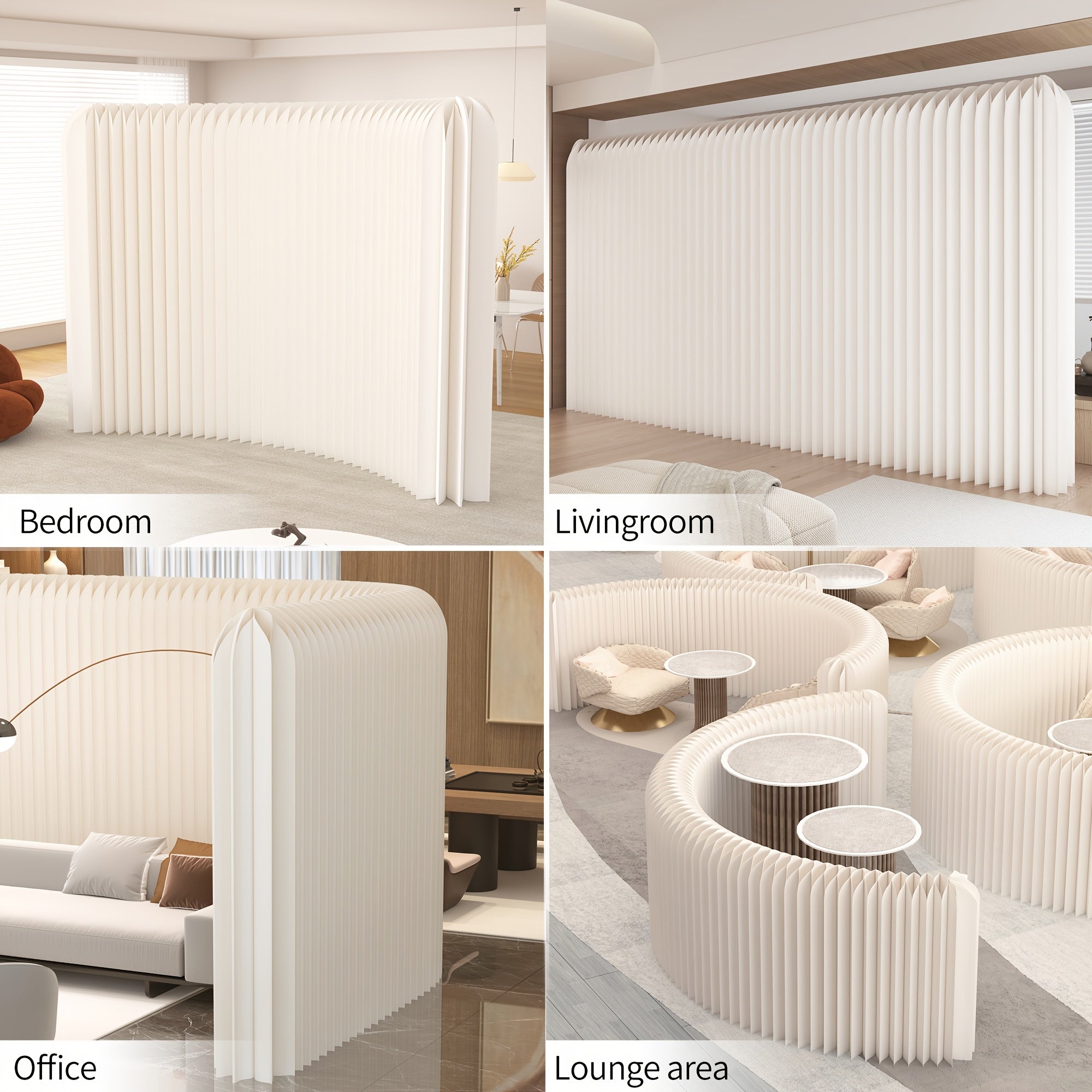 Room Divider, Bedroom, Foldable Room Divider Screen Crafted From Kraft Paper, Offering Versatile Placement for Offices, Living Rooms, And Beauty Salons