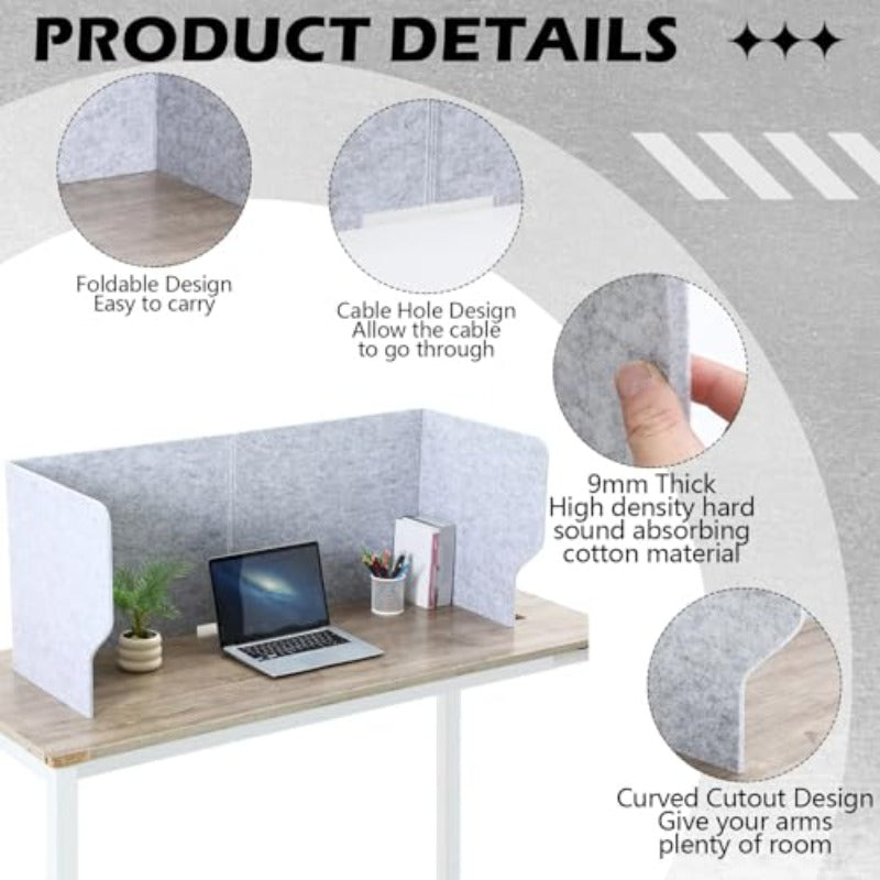 Large Acoustic Privacy Panels & Desk Dividers Suitable for Students, Portable Classroom Table Partitions, Felt Board for Home Office, Workstation, Library, Conference Room, Partition Board for Furniture