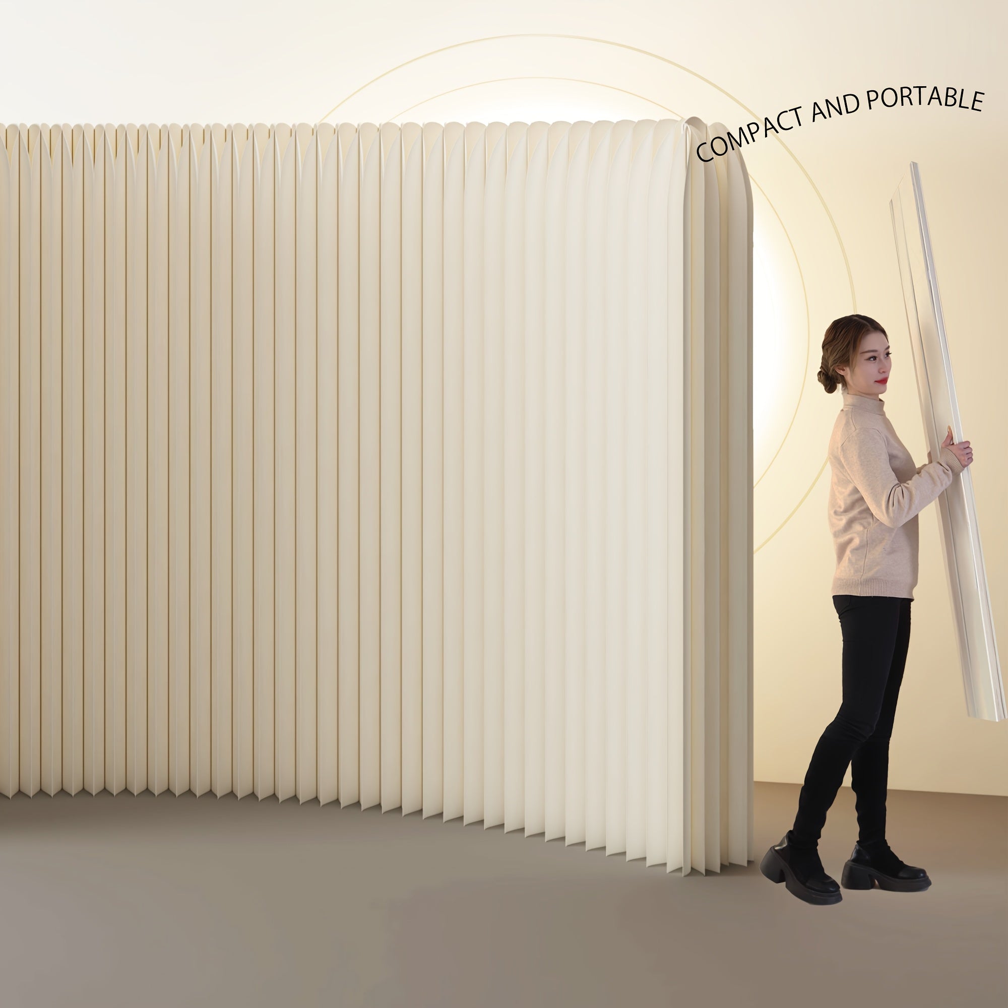 Room Divider, Bedroom, Foldable Room Divider Screen Crafted From Kraft Paper, Offering Versatile Placement for Offices, Living Rooms, And Beauty Salons