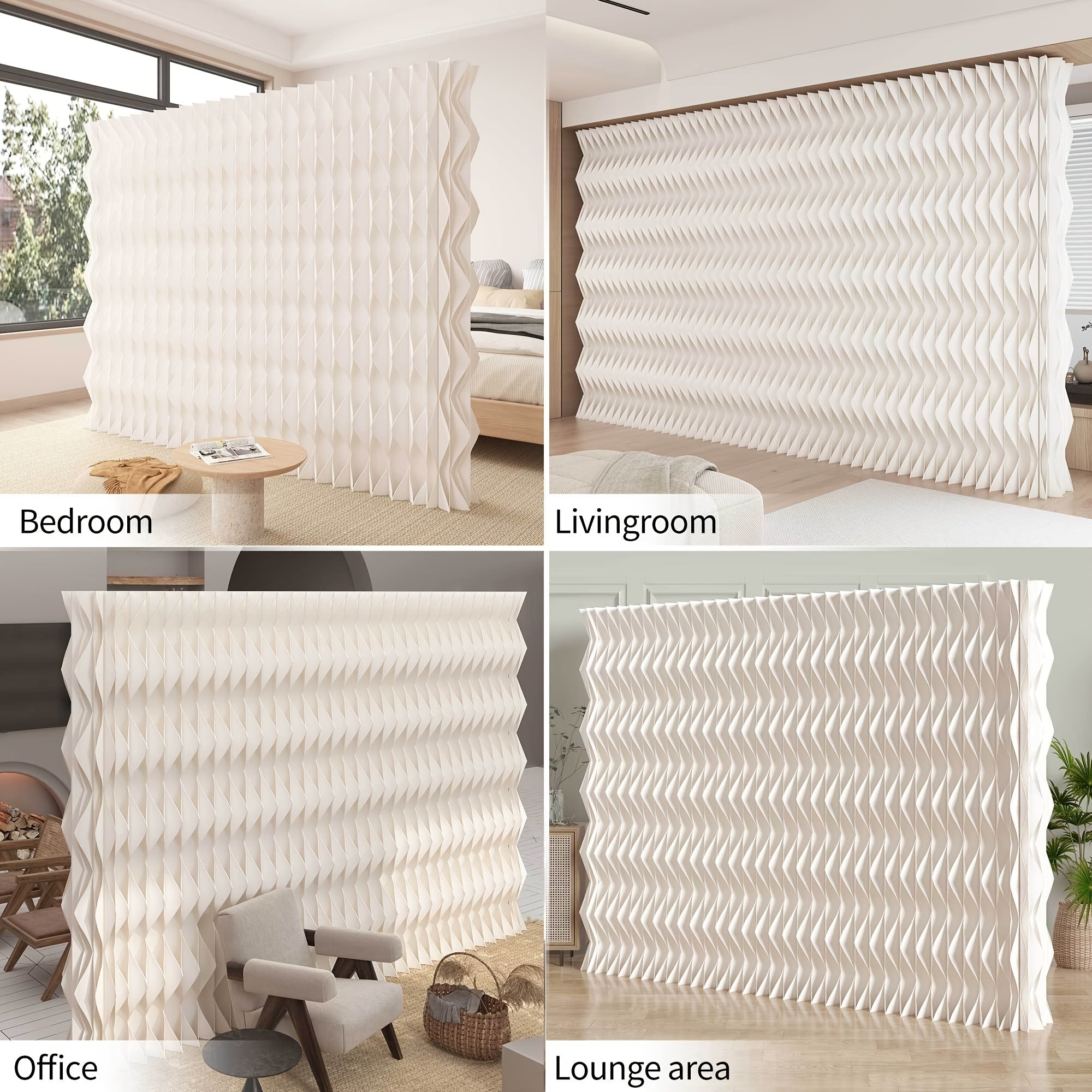 Room Divider, Foldable Room Divider Screen Crafted from Kraft Paper, Offering Versatile Placement for Offices, Bedroom, Living Rooms, and Beauty Salons