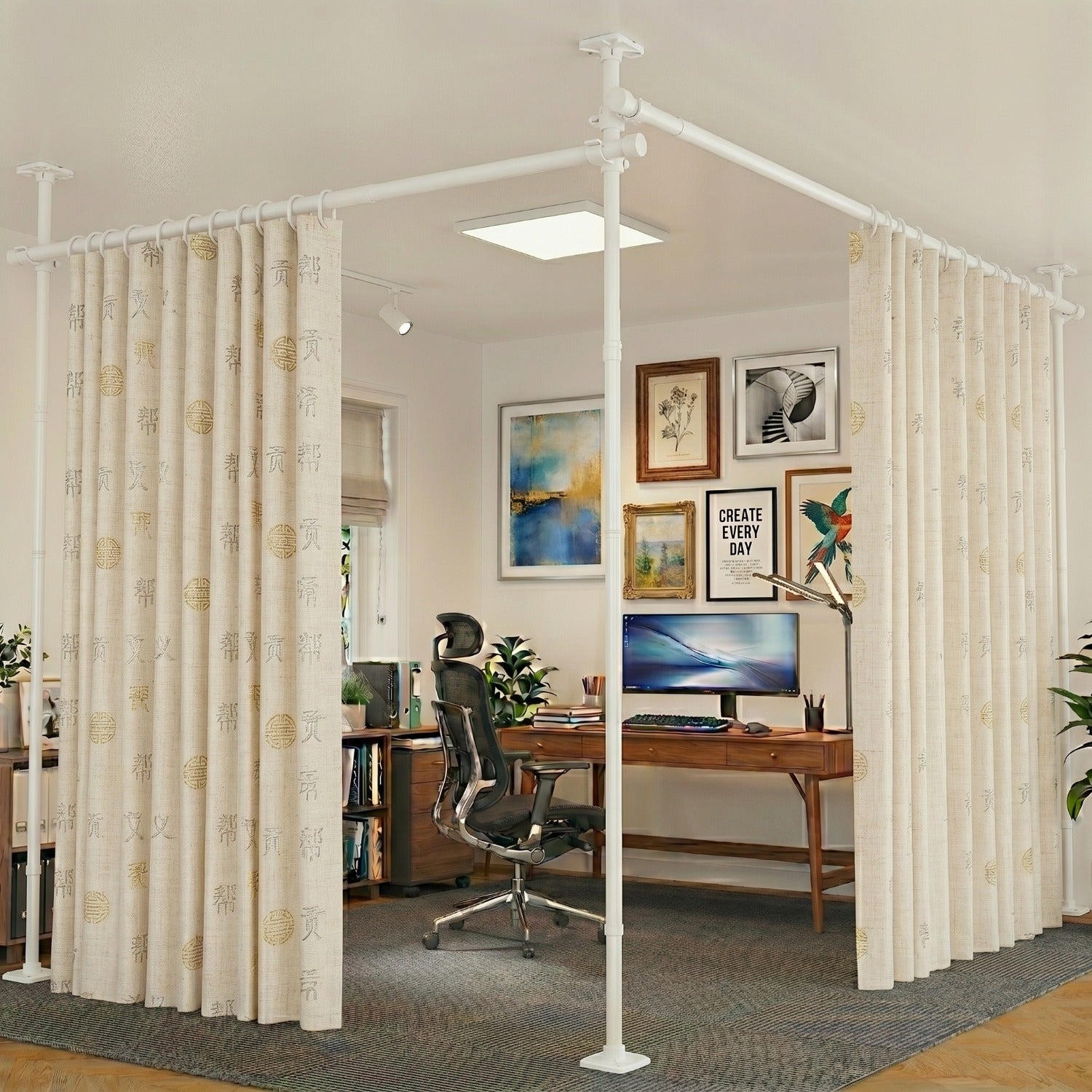 High-Quality Space Partitioning Divider for Home Office - Premium Office Furniture Accessory for Effective Workspace Organization | Superior Panel Separator for Office Supplies and Furniture Lighting