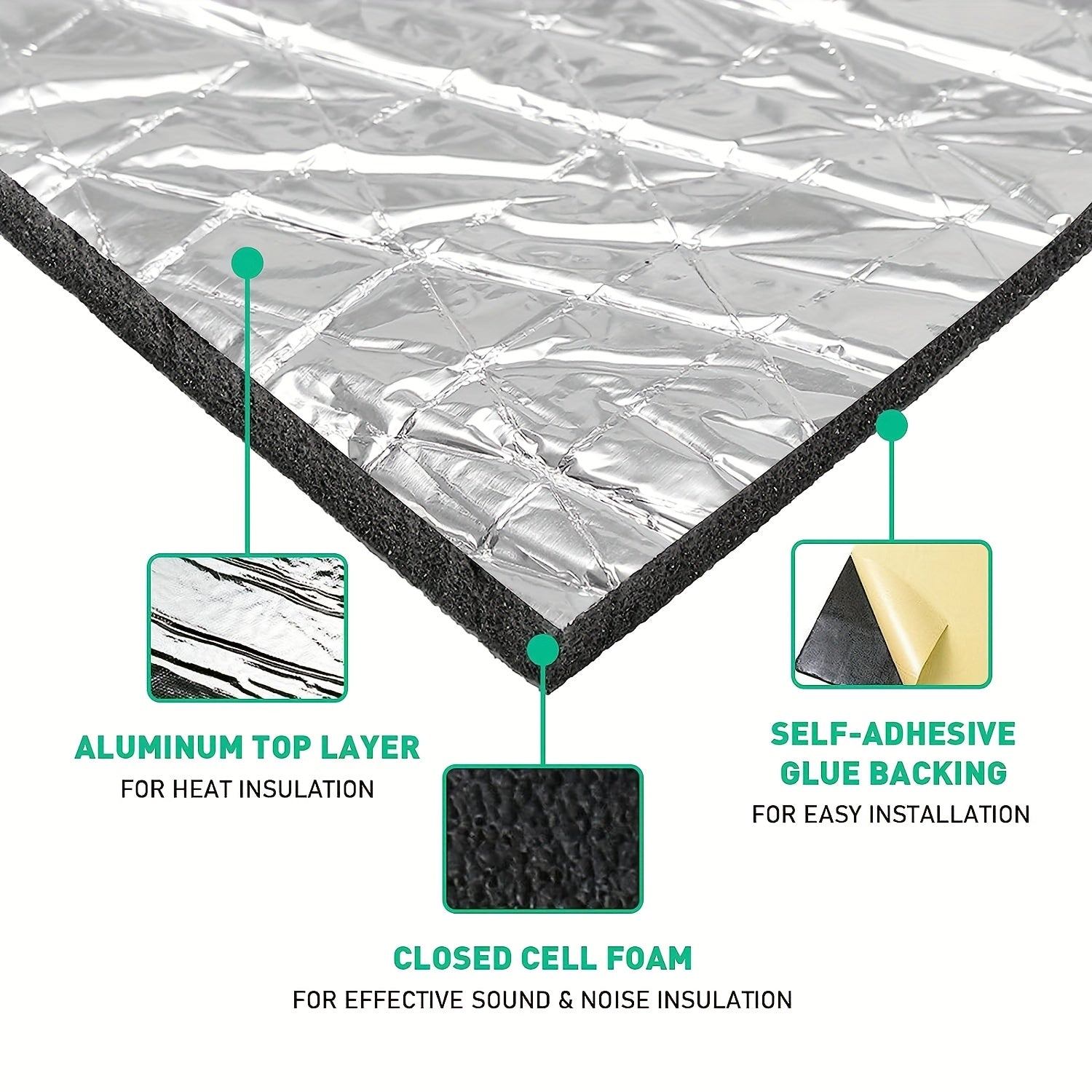 29pcs 15.75*11.81inch Sound Deadener Insulation Automotive Heat Shield Self-adhesive Mat