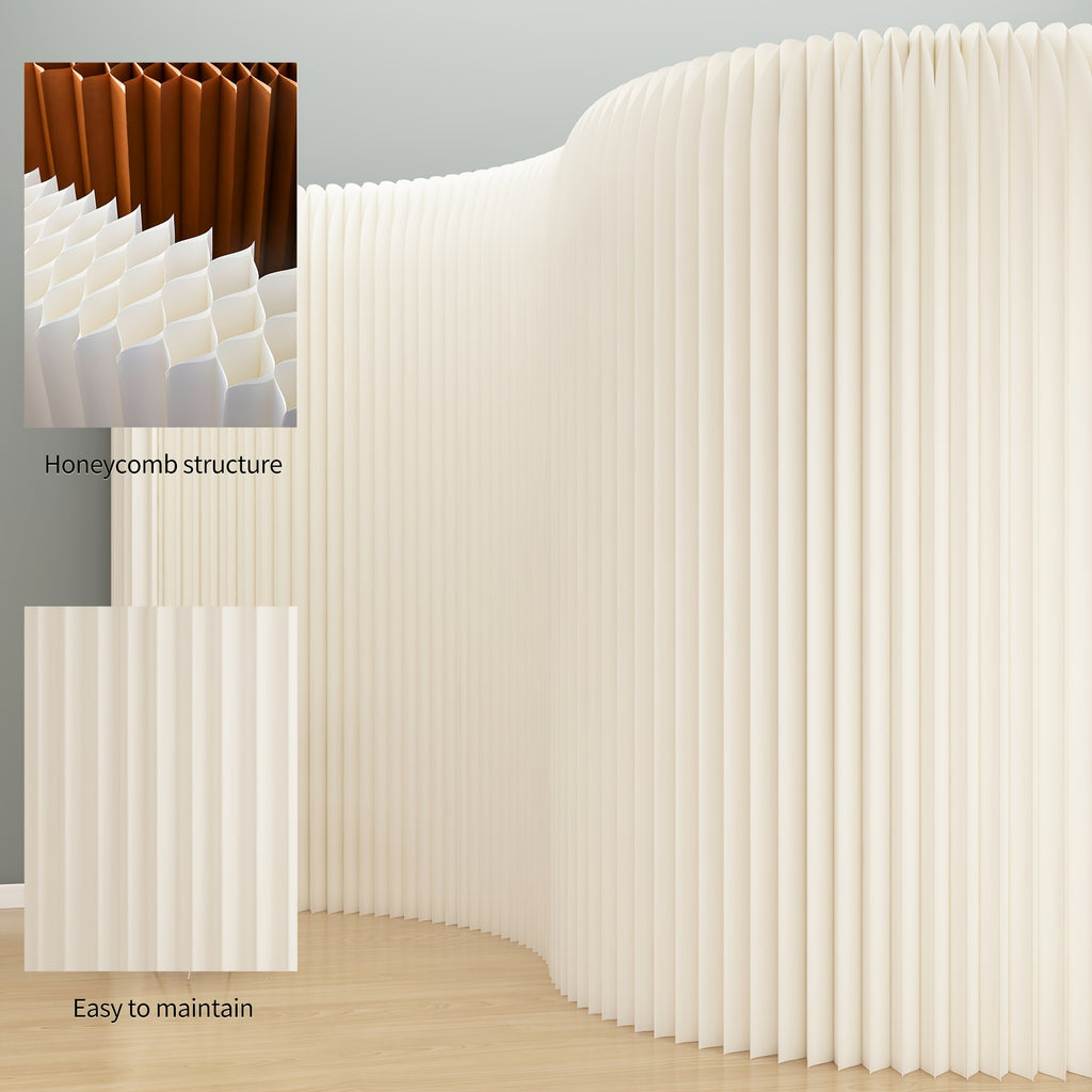Room Divider, Bedroom, Foldable Room Divider Screen Crafted From Kraft Paper, Offering Versatile Placement for Offices, Living Rooms, And Beauty Salons