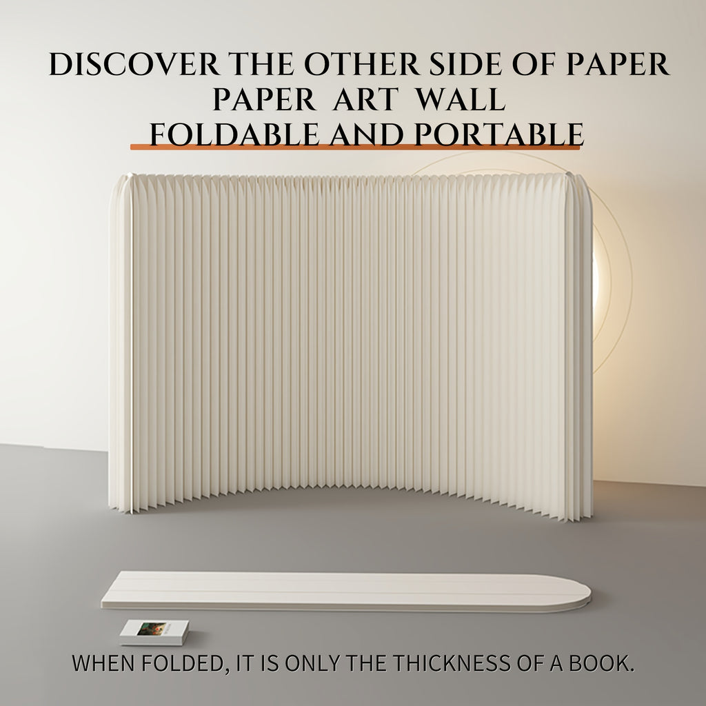 Room Divider, Bedroom, Foldable Room Divider Screen Crafted From Kraft Paper, Offering Versatile Placement for Offices, Living Rooms, And Beauty Salons