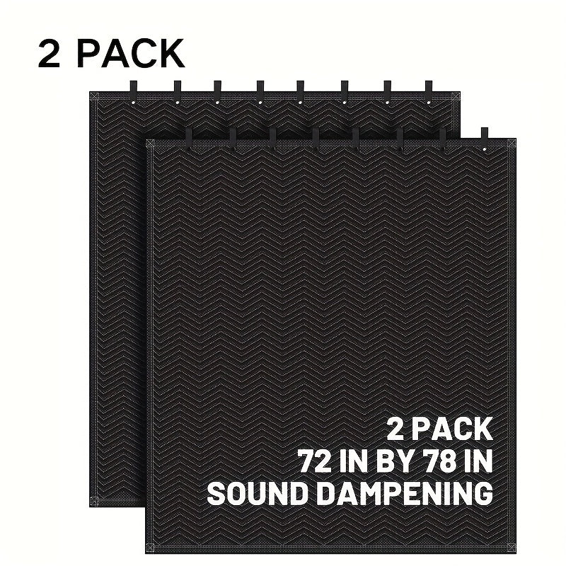 2pcs Sound Dampening Blanket Soundproof Blanket Grommeted Sound Dampening Blanket Studio Sound Absorption Sheet Light Blocker, Insulated Blanket, General Indoor Or Outdoor Use (72 X 78 Inches)