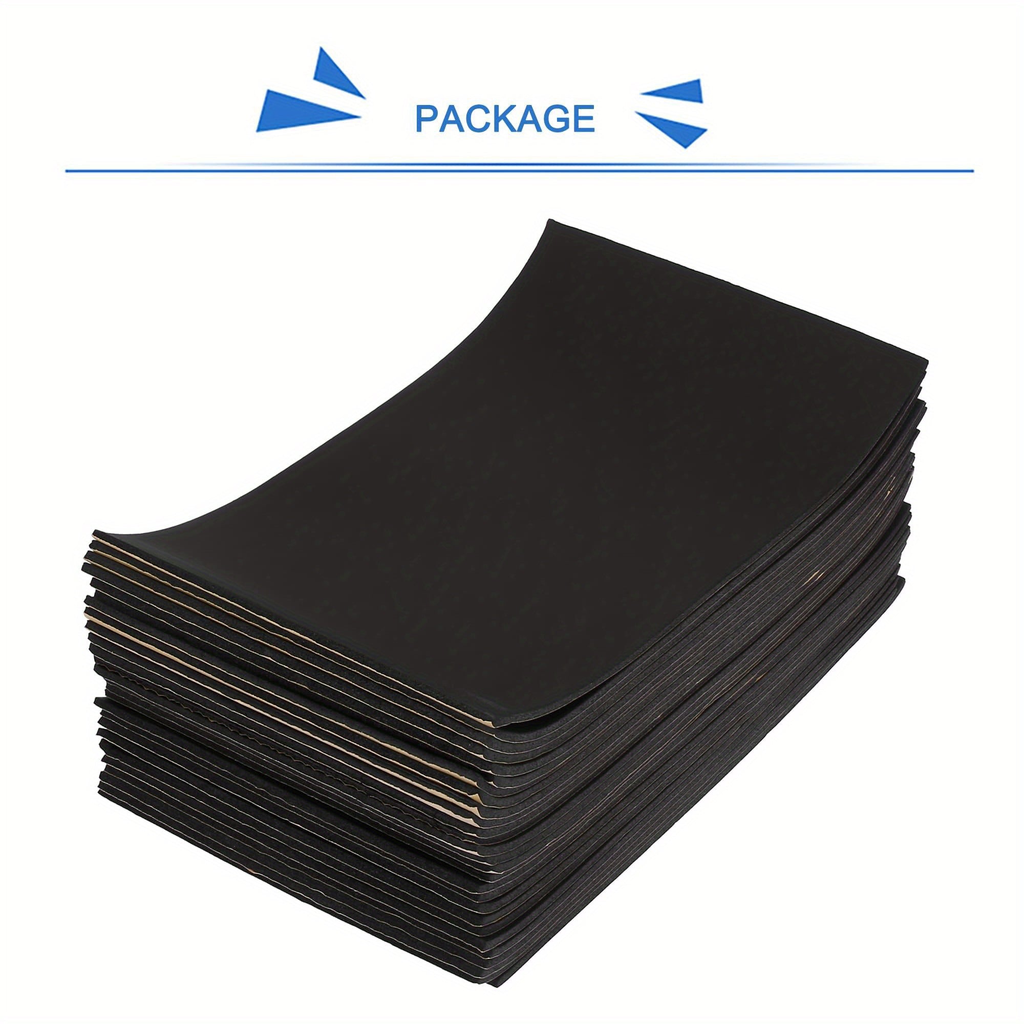 27pcs Car Heat Sound Deadening Insulation Mat 5mm 197mil 43.59sqft Automobile Sound Deadening Heat Insulation Material Cotton Blend Door Audio Noise Insulation for Auto Hood Engine Roof Door Trunk