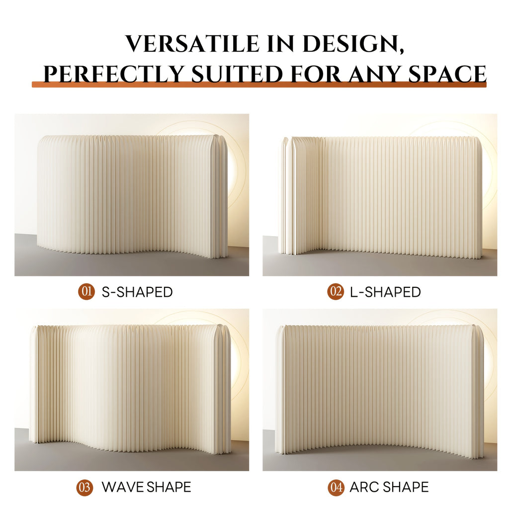 Room Divider, Bedroom, Foldable Room Divider Screen Crafted From Kraft Paper, Offering Versatile Placement for Offices, Living Rooms, And Beauty Salons
