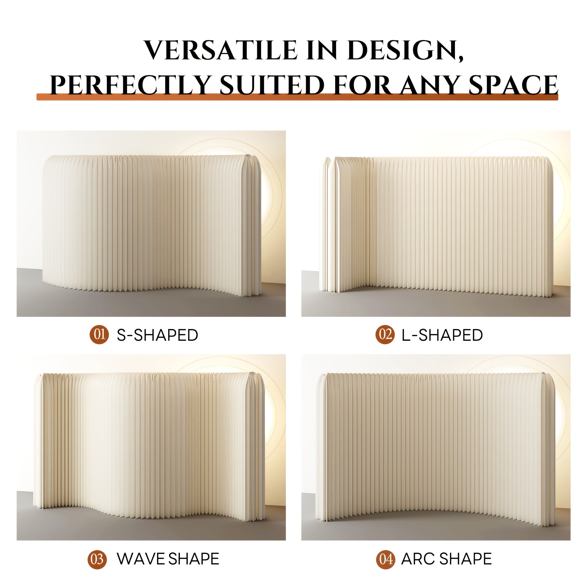Room Divider, Bedroom, Foldable Room Divider Screen Crafted From Kraft Paper, Offering Versatile Placement for Offices, Living Rooms, And Beauty Salons
