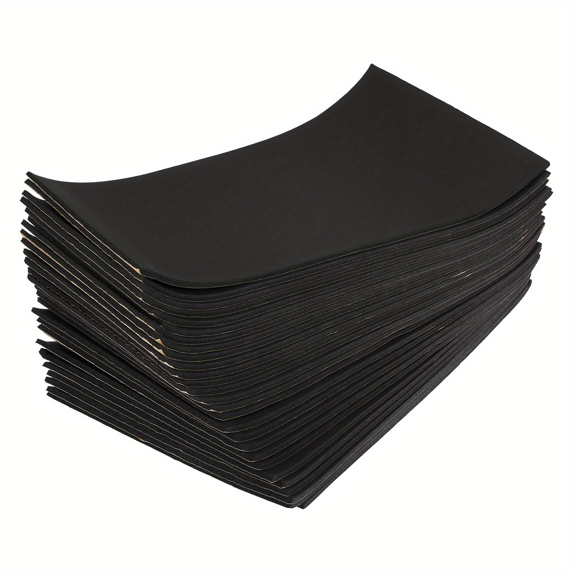 27pcs Car Heat Sound Deadening Insulation Mat 5mm 197mil 43.59sqft Automobile Sound Deadening Heat Insulation Material Cotton Blend Door Audio Noise Insulation for Auto Hood Engine Roof Door Trunk
